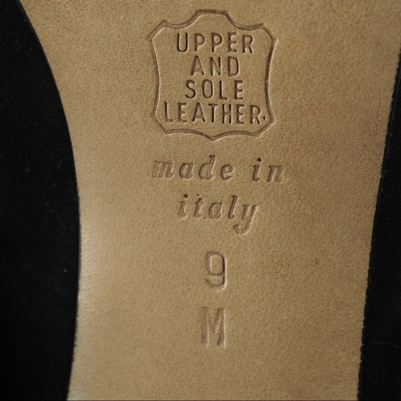 Saks Fifth Avenue sz 9 black leopard suede pumps - Picture 7 of 16